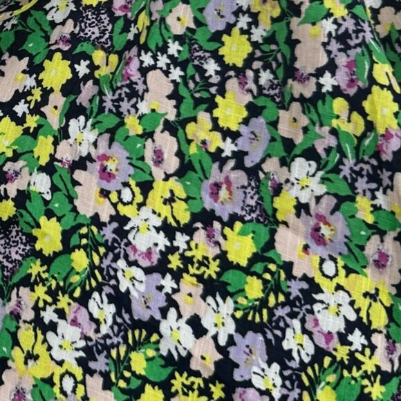 Anthropologie Maeve Ashleigh Floral Puff Sleeved Ties Button Down Oversize Top L - Picture 9 of 16